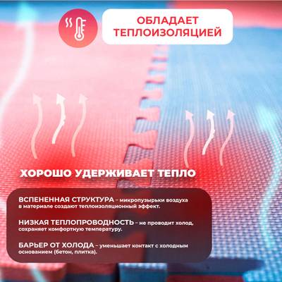 ЭВА-плитка жёлто-синяя 100×100×2,5 см - мягкий коврик-пазл, ромбы, 50 шт.