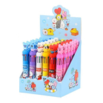 Ручка шариковая, автоматическая, 10в1, Basir, серия "ЗВЕРЮШКИ", 10-ти цветная, с резиновой фигуркой, 36 шт