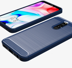 Чехол для Xiaomi Redmi 8 цвет Blue (синий), серия Carbon от Caseport