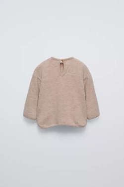 ZARA ФУТБОЛКА ИЗ ТКАНИ SOFT TOUCH, СВЕТЛО-БЕЖЕВЫЙ