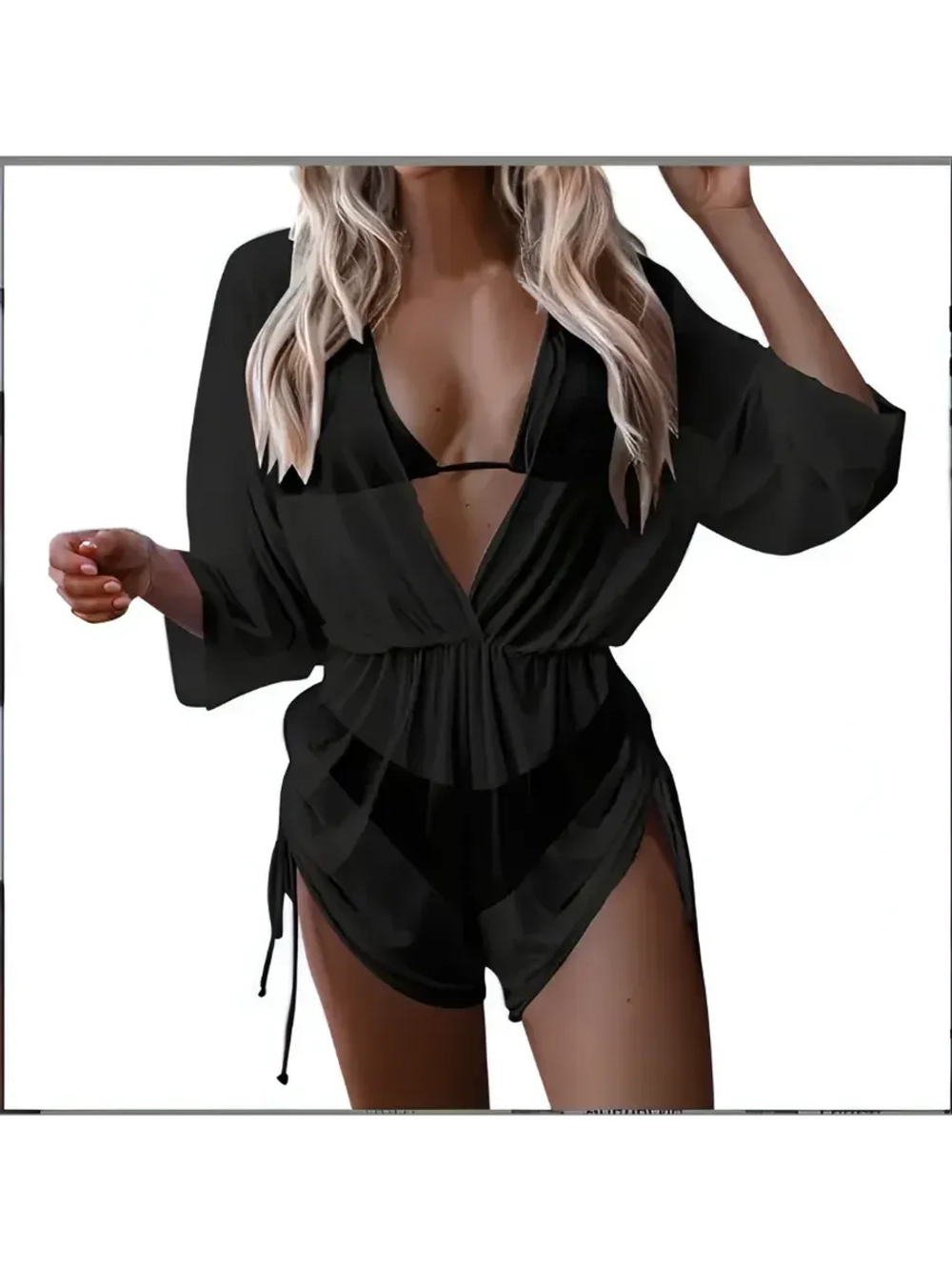 купальник раздельный 3 в 1 с завязками комбинезон и шорты