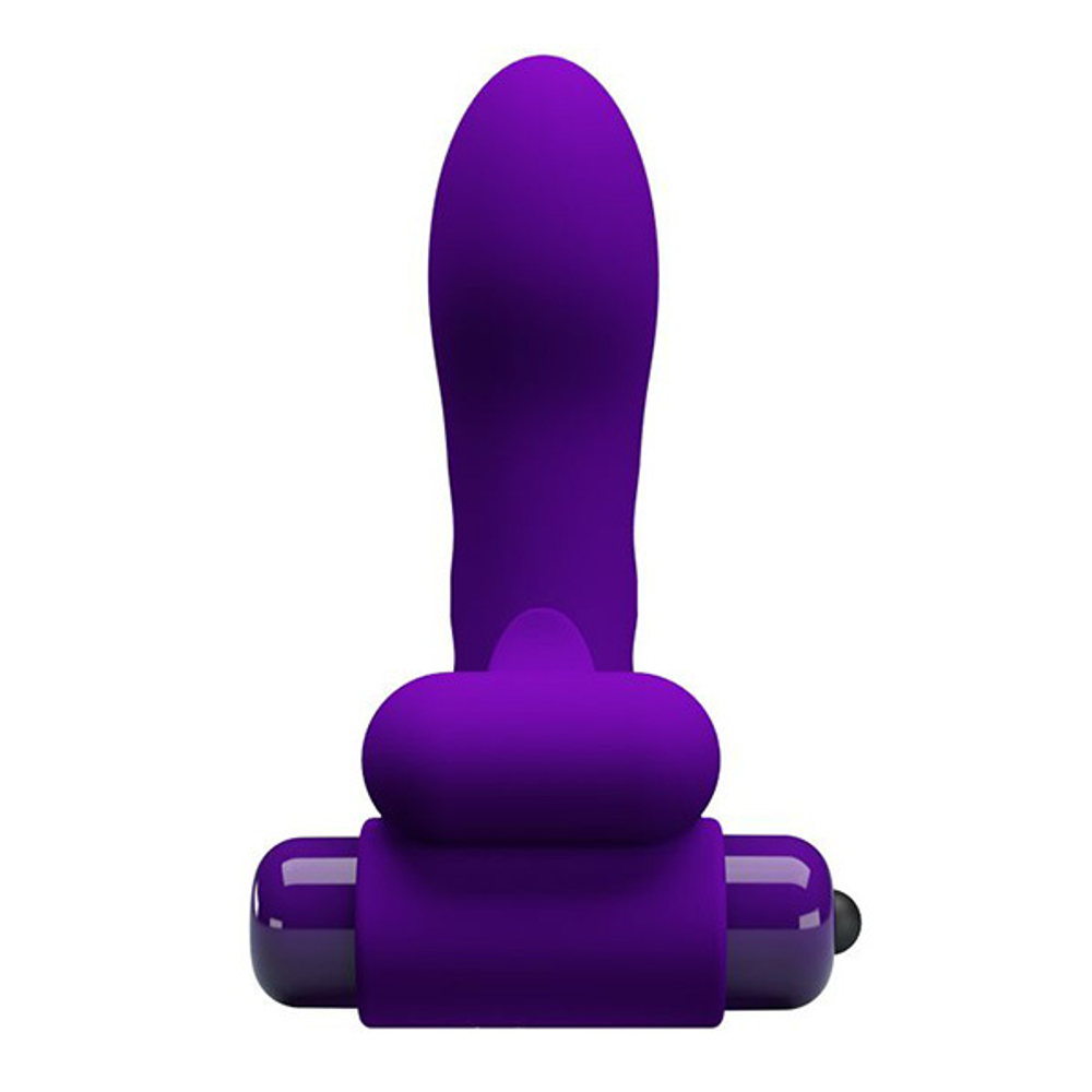 Фиолетовая вибронасадка на палец 9см Pretty Love Orlando BI-014836-1