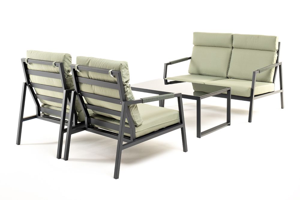 "Лилия" лаунж-зона 4-местная из алюминия, цвет серо-зеленый