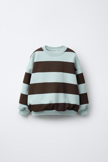 ZARA ТОЛСТОВКА В ПОЛОСКУ, КОРИЧНЕВО-СИНИЙ