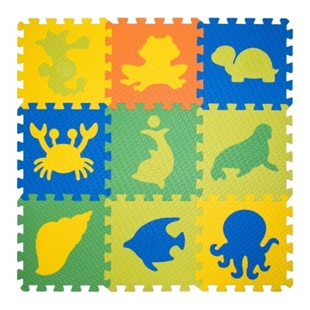 Коврик-пазл BABYPUZZ (9 плит 33x33x1см, ~1кв.м./уп) Морской мир