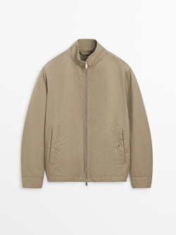 Massimo Dutti Короткая куртка с карманами, светло-бежевый