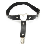 Подвязка на ногу для чулок Сердце регулируемая черная