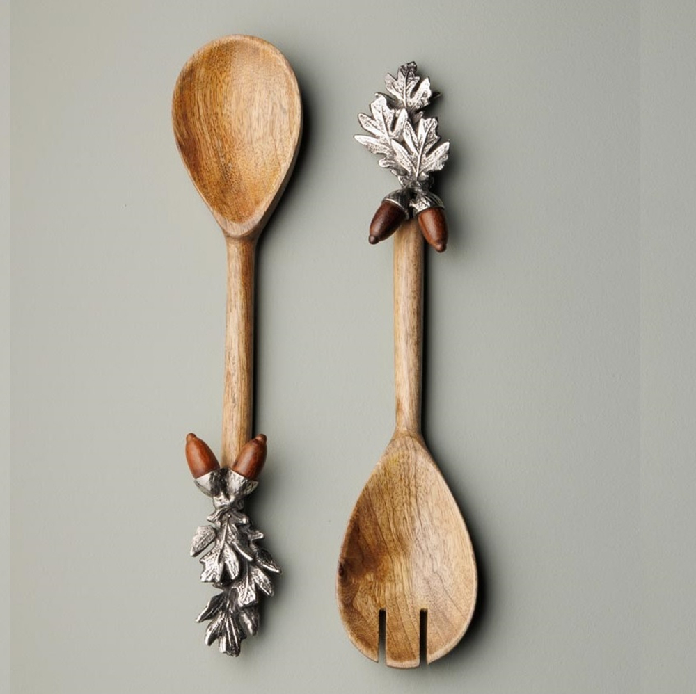 Набор сервировочные ложка и вилка Жёлуди, 29 см 37807