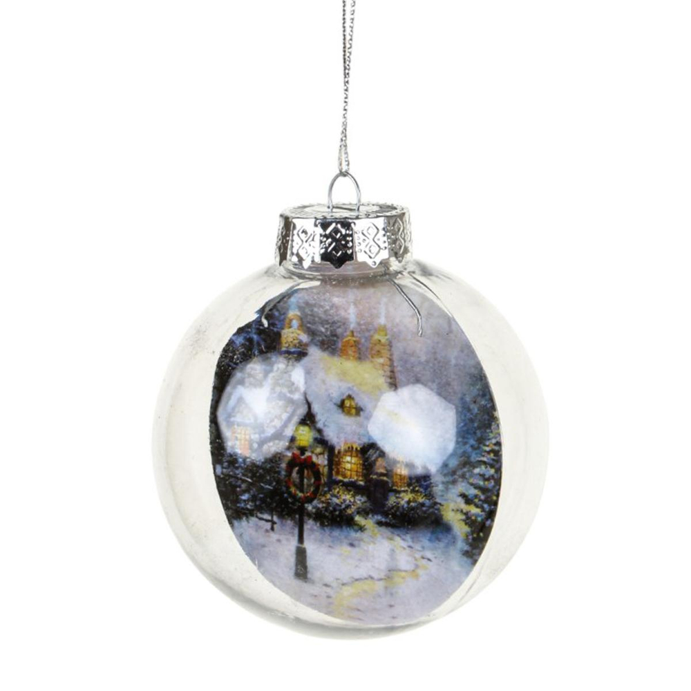 Шар новогодний Зимняя ночь 8см