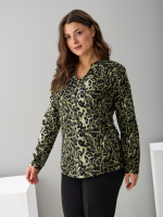 Блузка БЛ-22/зеленый-леопард