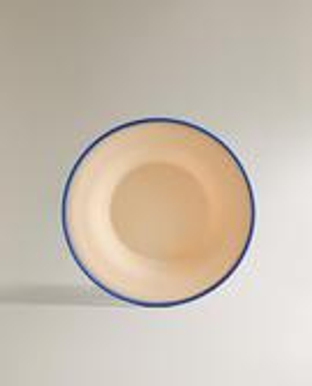 ZARA HOME ДЕТСКАЯ СИЛИКОНОВАЯ МИСКА С КОНТРАСТНОЙ КРОМКОЙ, ЭКРЮ/СИНИЙ
