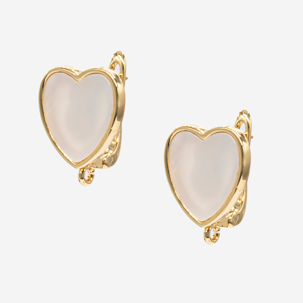 Швензы "Любимые", 16мм, перламутр, позолота