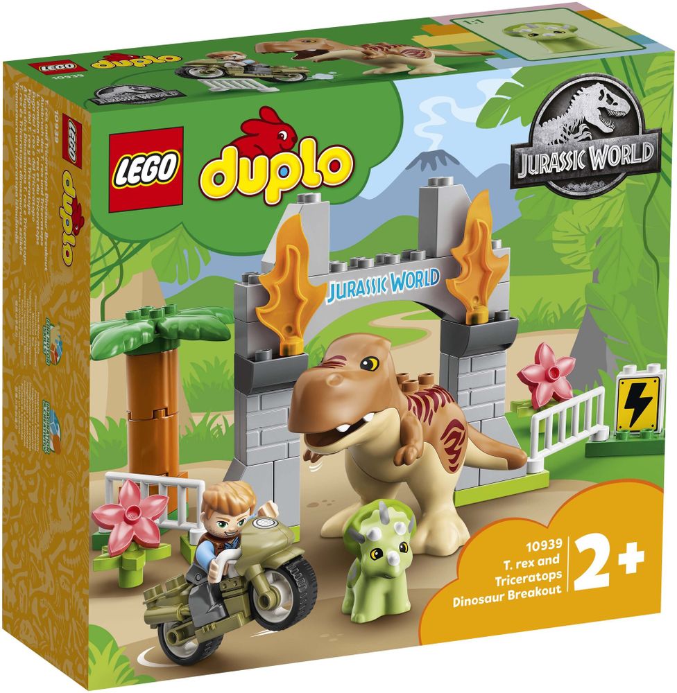 Конструктор LEGO DUPLO Jurassic World 10939 Побег динозавров: тираннозавр и трицератопс