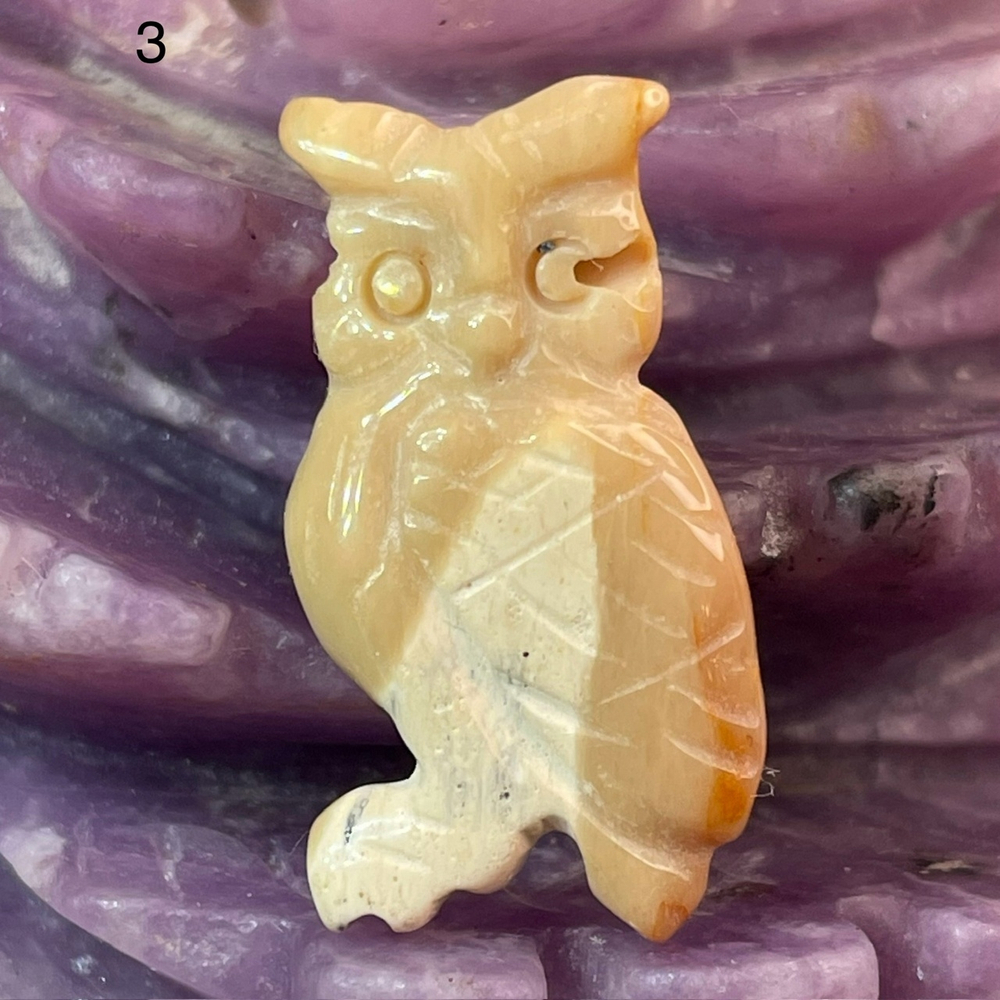 40470 Мукаит Бусина кулон Сова 26мм