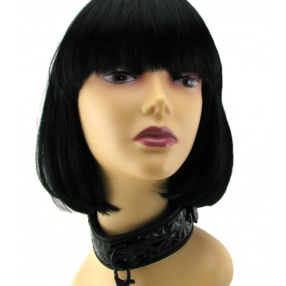 Ошейник с поводком Luxury fetish черный