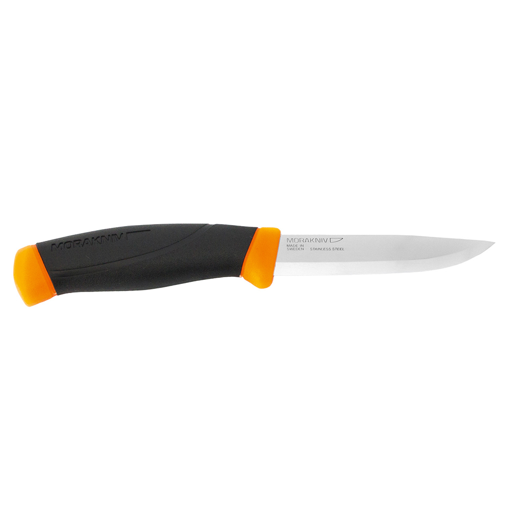 Нож Morakniv Companion F Orange, нержавеющая сталь, прорезиненная рукоять с оранжевыми накладками