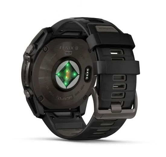 Умные часы Garmin Fenix 8, 51 мм, Solar, Sapphire Carbon Gray DLC Titanium with Black/Pebble Gray Silicone