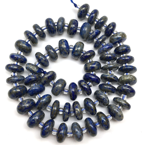 Лазурит ок.10х4 мм, бусины - рондели (нить)