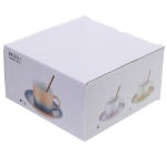 Чайная пара «Северное сияние» (кружка 230мл, блюдце, ложка) розовый