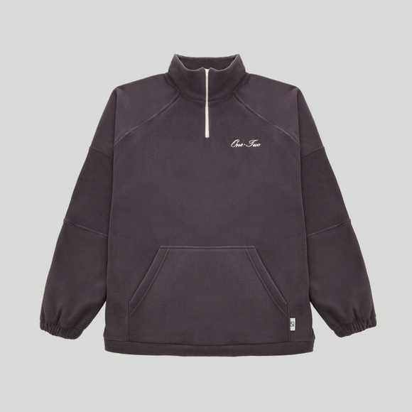 Drawstring Half-Zipped Sweatshirt Grey Excalibur