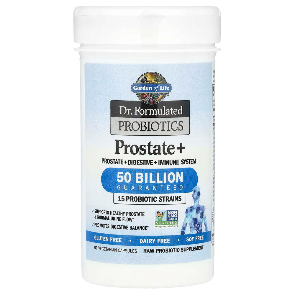 Garden of Life, Dr. Formulated Probiotics, Prostate+, 60 вегетарианских капсул