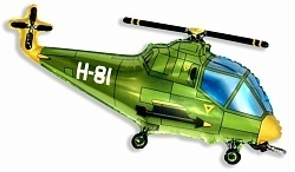 F Фигура, Вертолет (зеленый), 32"/81 см