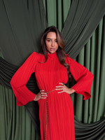 Платье плиссированное с воланами