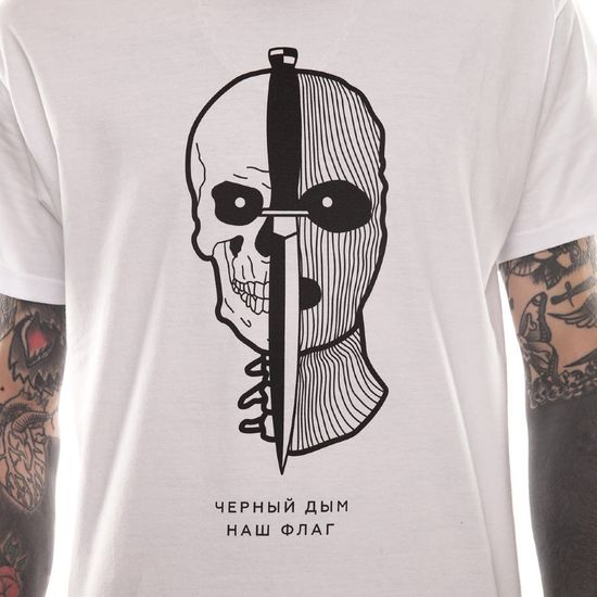 Футболка ЮНОСТЬ Черный дым Белый