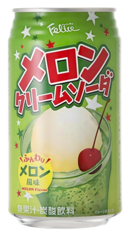 Газированный напиток крем-сода со вкусом дыни Tominaga Felice Melon Cream Soda