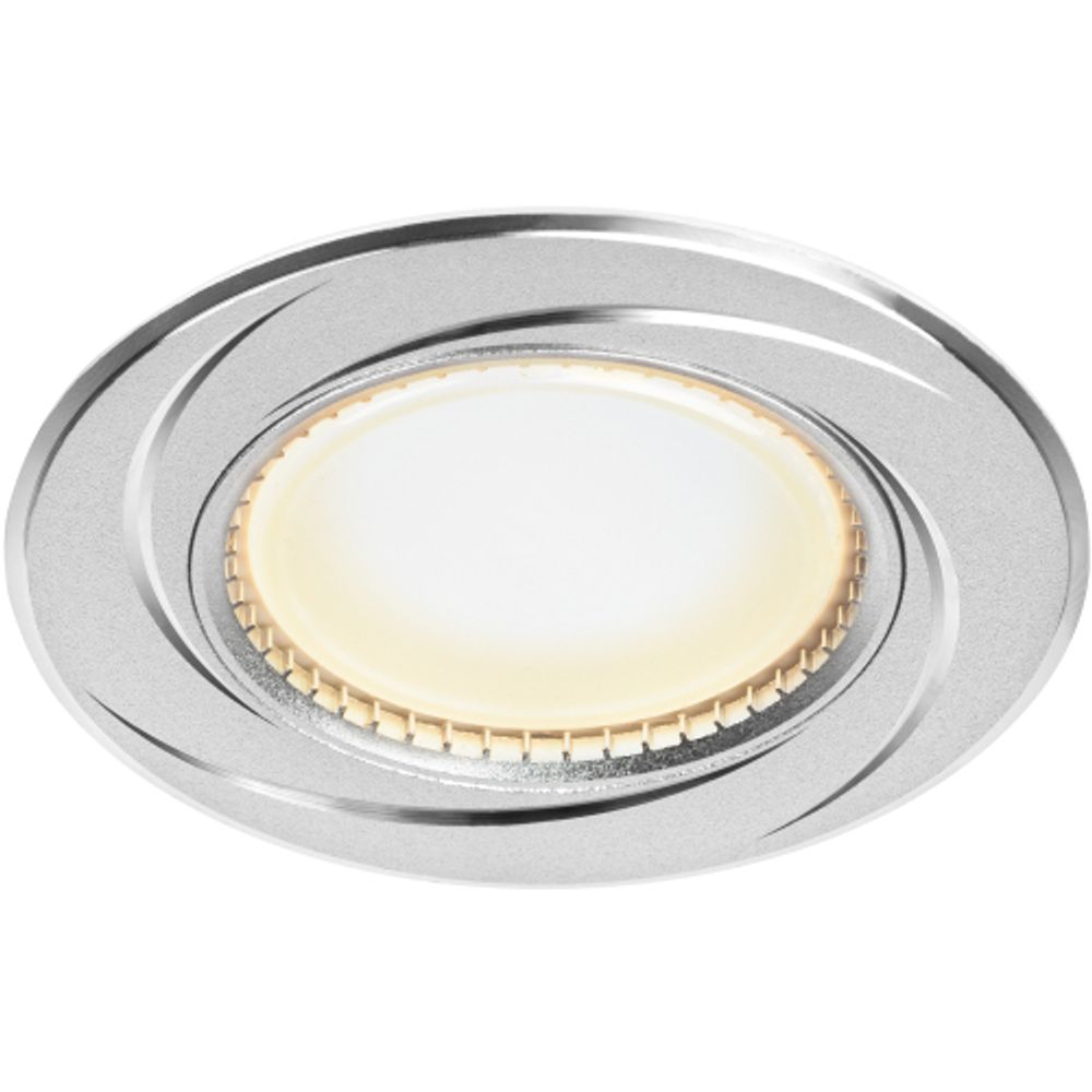 Светильник встраиваемый алюминиевый ЭРА KL34 AL/SL/1 под лампу MR16 GU5.3 хром | Алюминиевые встраиваемые светильники