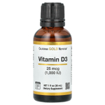 California Gold Nutrition, витамин D3, 25 мкг (1000 МЕ), 30 мл (1 жидк. унция)