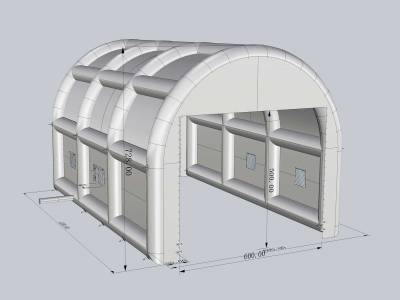 Надувной шатёр для техники белого цвета, 12*8*7 м