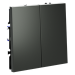 Выключатель встраиваемый VOLTUM S70 двухклавишный 10А, (титан)