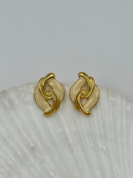 Серьги с кремовой эмалью Avon