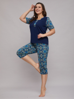 Футболка Ф-063Х/тсиний-зеленарабеска