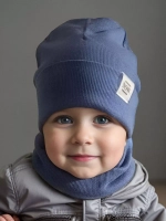 Шапка трикотажная и снуд для детей на осень