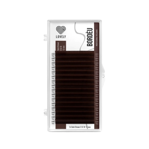 Ресницы коричневые LOVELY Bordèu MIX 16 линий
