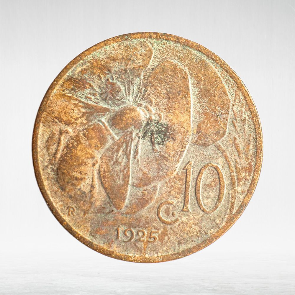 Italy 10 Centesimi 1925 R "Victor Emmanuel III", F
