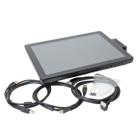 Монитор сенсорный POScenter 15&quot; (Г- обр. HDMI+VGA+AUX, Spk, 2*стор. MSR, БП, VESA ), черный