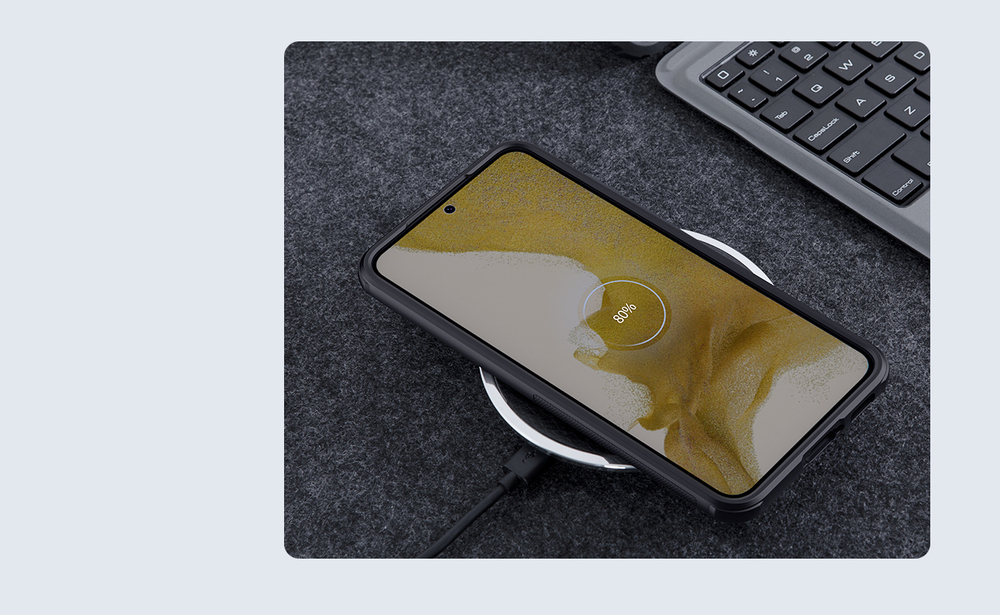 Чехол усиленный от Nillkin c поддержкой беспроводной зарядки для Samsung Galaxy S23+ Плюс, серия Super Frosted Shield Pro Magnetic