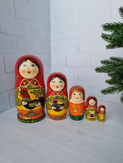 Матрешка "с курочкой" традиция 5мест