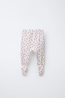 ZARA ЛЕГИНСЫ С ЦВЕТОЧНЫМ ПРИНТОМ, ЦВЕТ РОЗОВОГО ДЕРЕВА