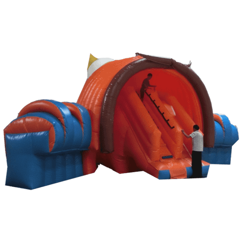 Коммерческий надувной батут с крышей "Рожок"