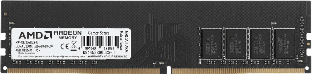 Оперативная память  4GB DDR4 3200MHz AMD Radeon R9 Gamer Series R944G3206U2S-U Retail Pack