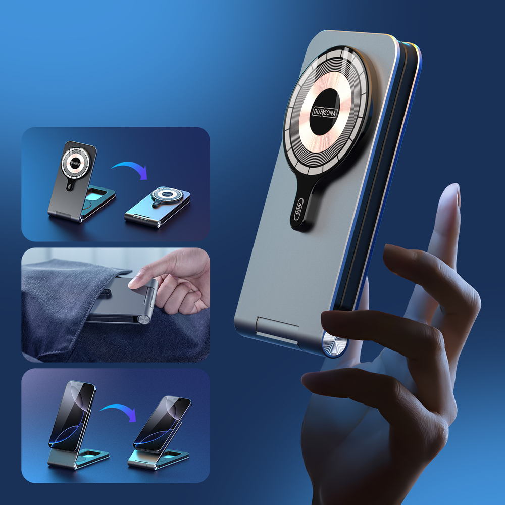 Складная магнитная беспроводная зарядная подставка 3 в 1, серия W22 Magnetic Wireless Charger 15W
