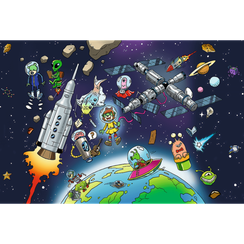 Pazl / Пазлы / Puzzles - "100 UFT" - Treflinka in Space 1/6 /  The Treflik Family