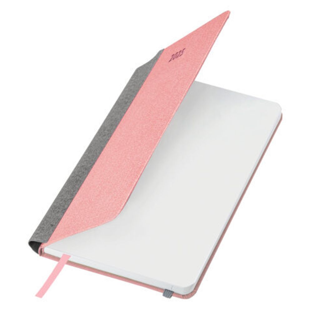 Ежедневник датированный 2025 А5 138x213 мм, BRAUBERG "Mosaic", под кожу, карман для ручки, резинка-фиксатор, розовый, 115839