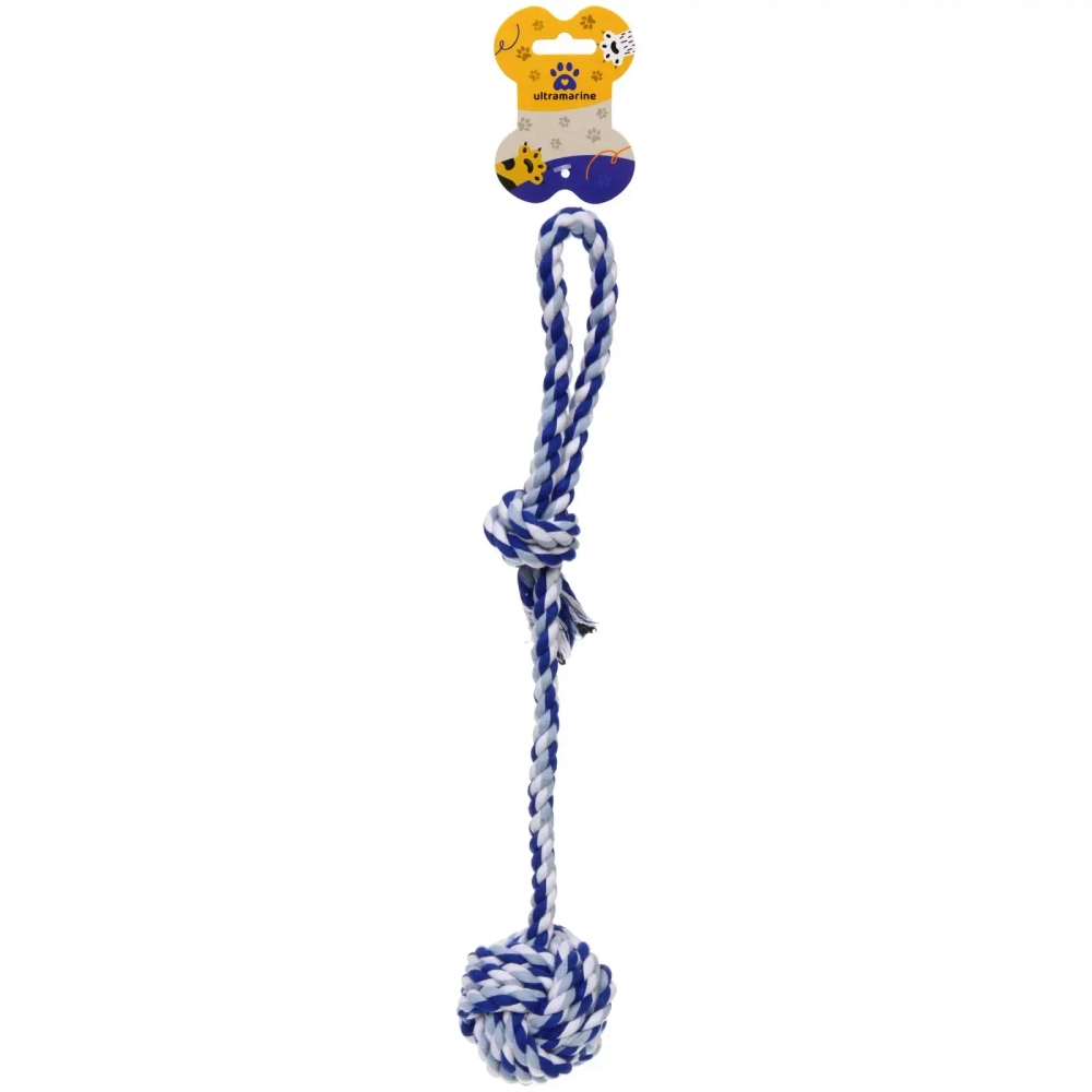 Игрушка - канат для собак мелких и средних пород «НЕСКУЧАЙКА», цвет белый/синий