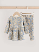 Лонгслив и легинсы в комплекте для малышей Next E66-477, Молочный, Голубой