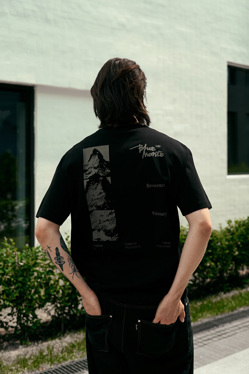 Футболка Nothomme Blue Retro Mountain Print Coolmax Pro T-Shirt "Twilight Black"